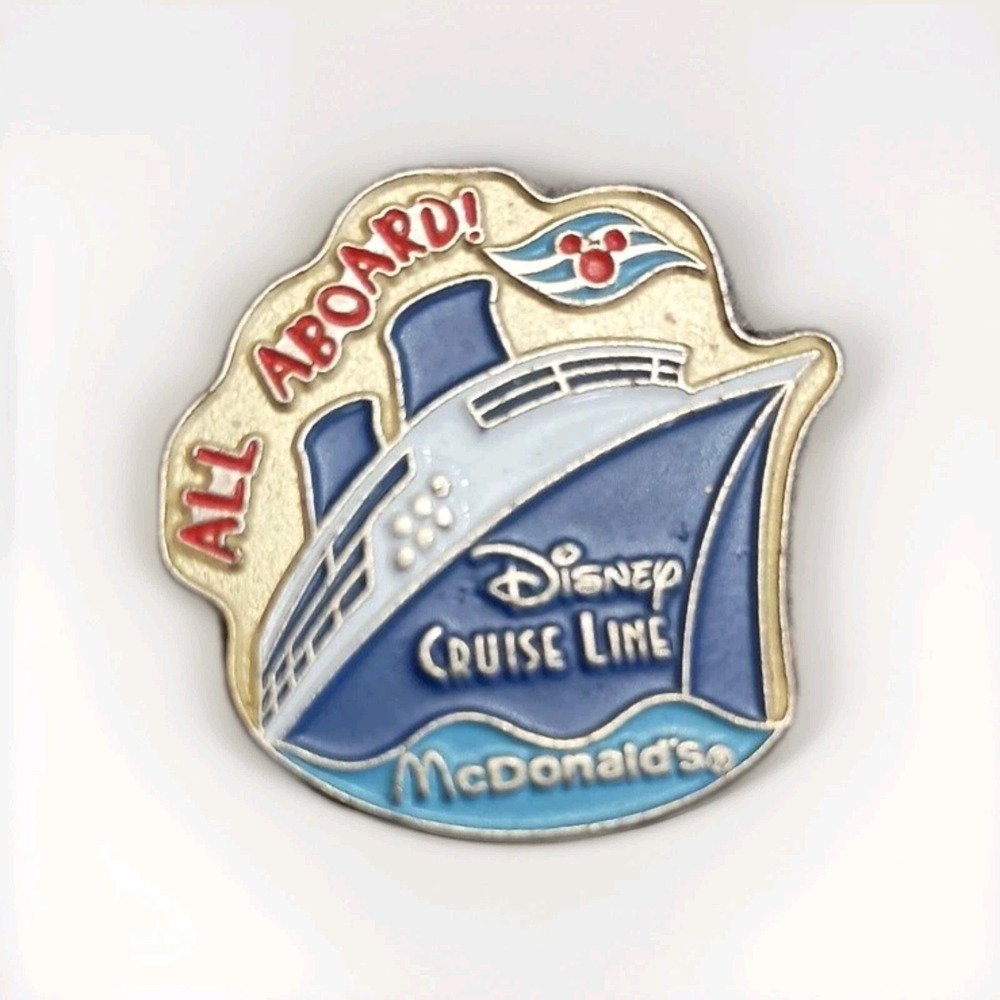 DCL - Disney Cruise Line - McDonald's Employee Crew - All Aboard Lapel Hat Pin